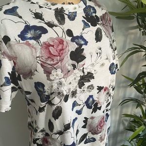 Authentic ERDEM Floral-print Hettie T-shirt Large